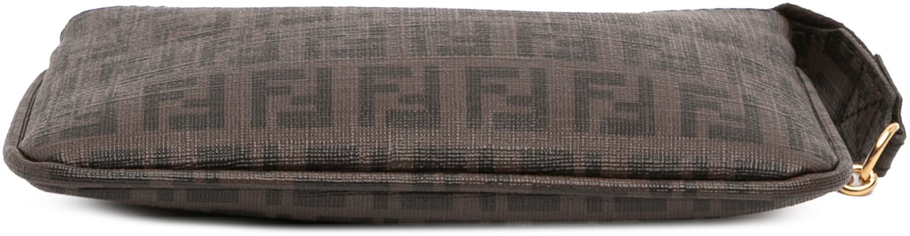 Fendi Zucchino Spalmati Chain Pochette Bruin
