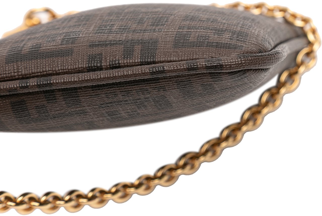 Fendi Zucchino Spalmati Chain Pochette Bruin