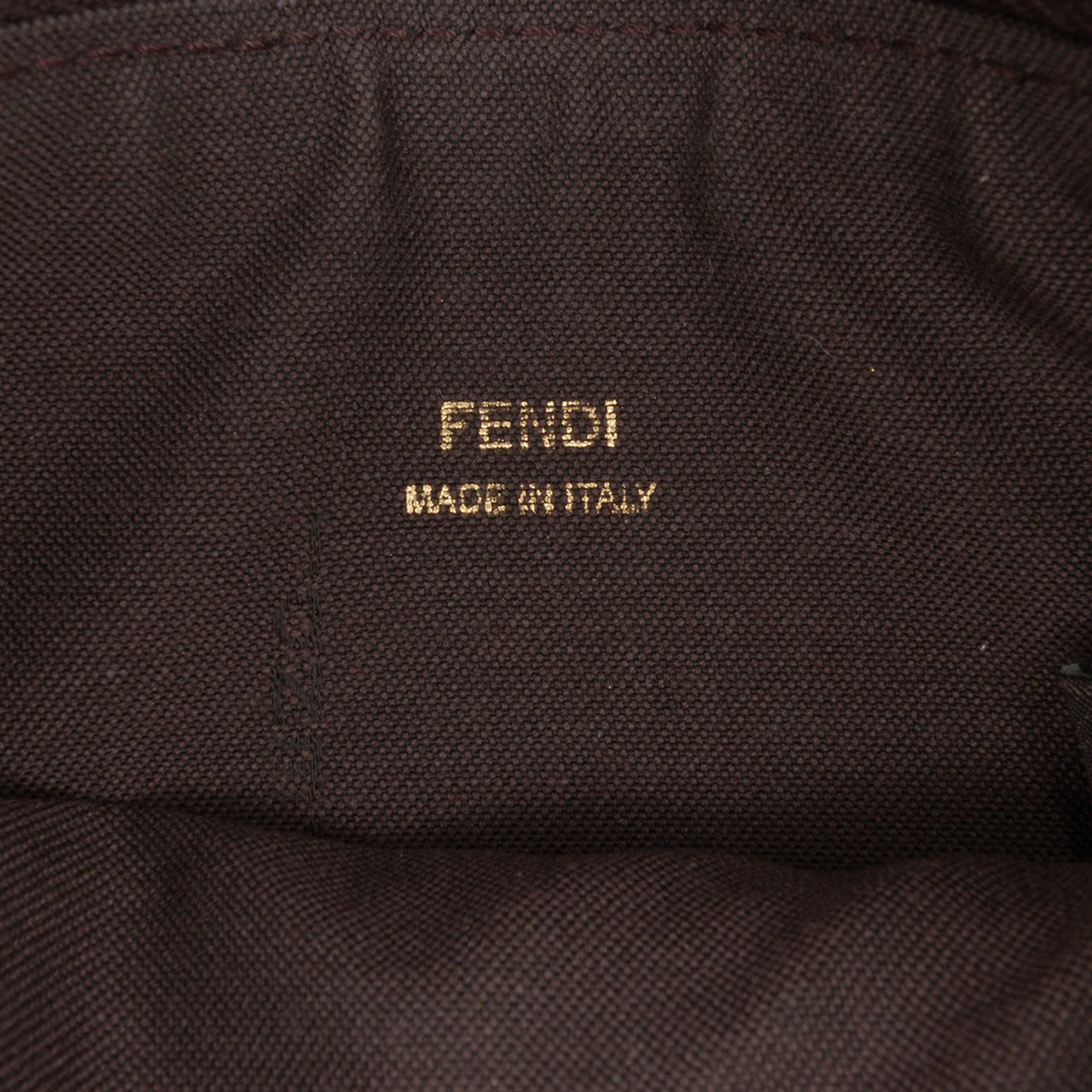 Fendi Zucchino Spalmati Chain Pochette Bruin