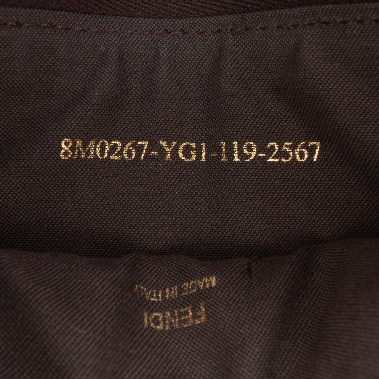 Fendi Zucchino Spalmati Chain Pochette Bruin