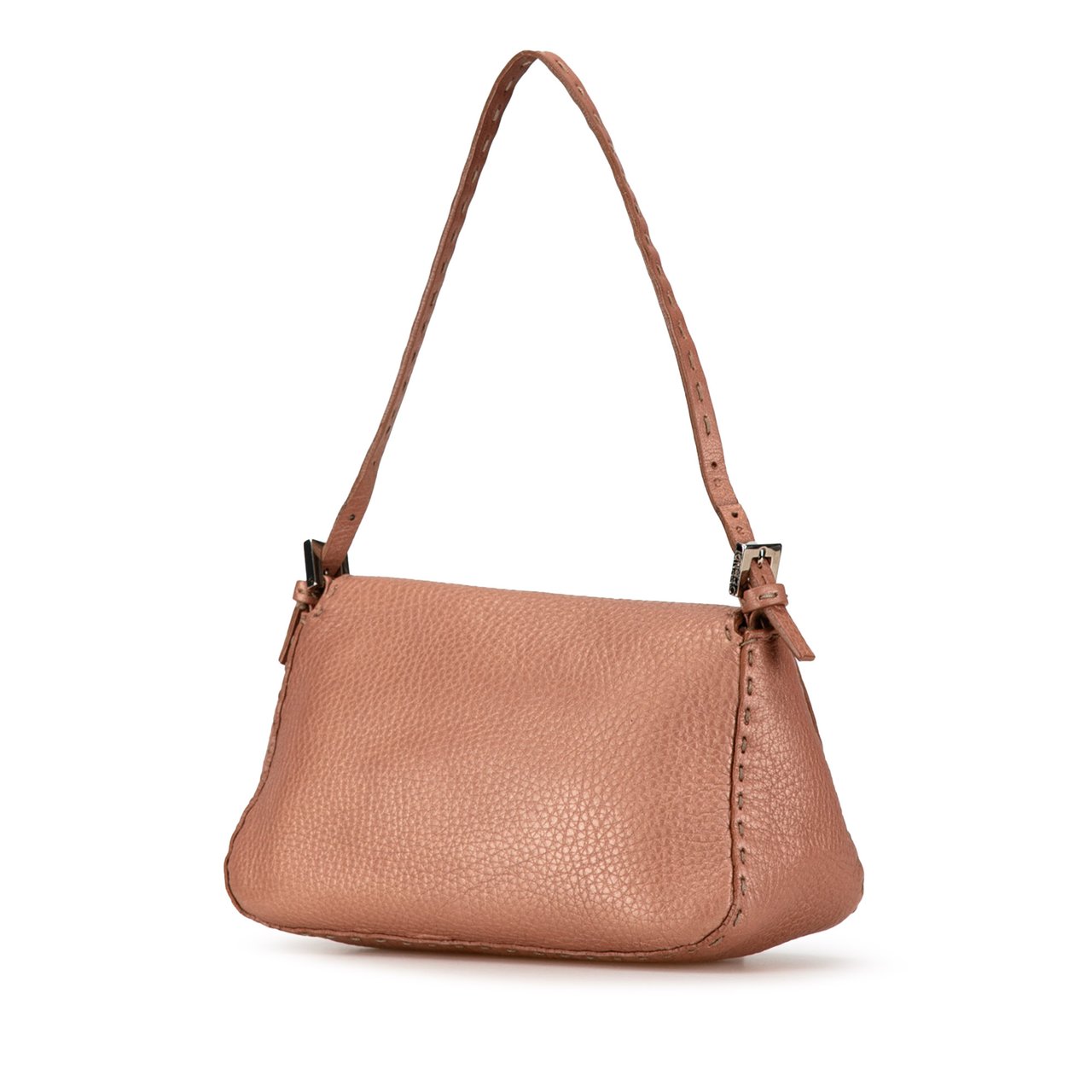 Fendi Leather Selleria Baguette Roze