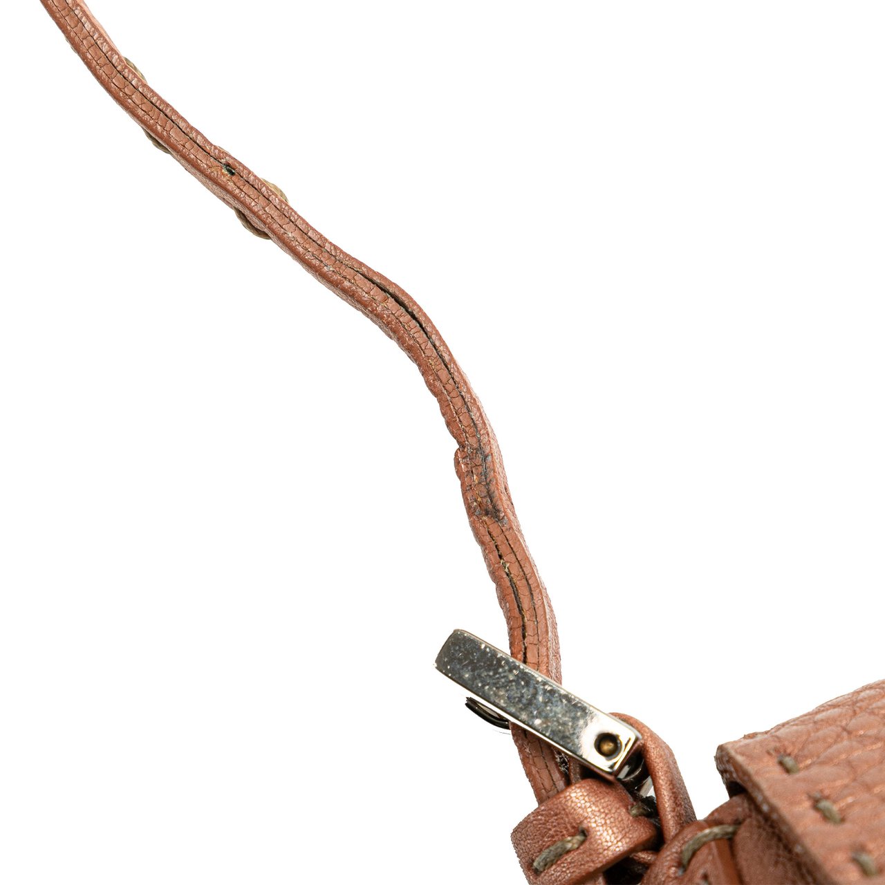 Fendi Leather Selleria Baguette Roze