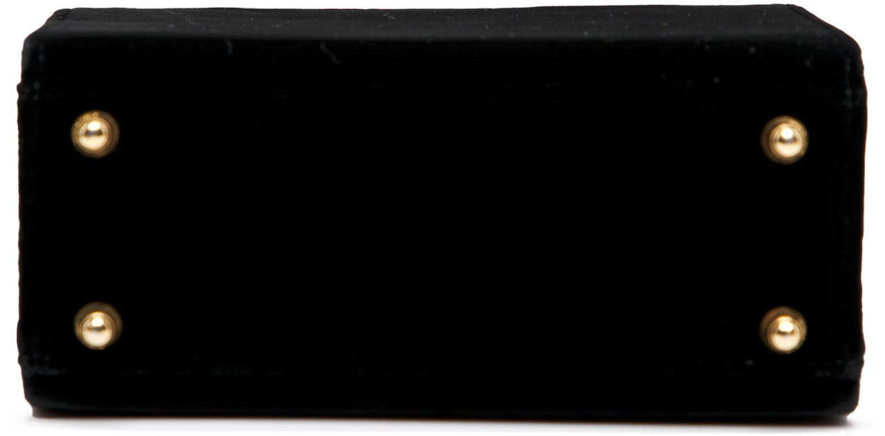 Fendi Velvet Push Lock Box Satchel Zwart