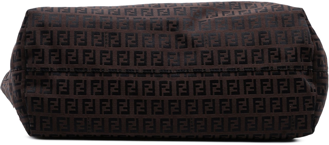 Fendi Medium Zucchino Canvas Roll Tote Bruin
