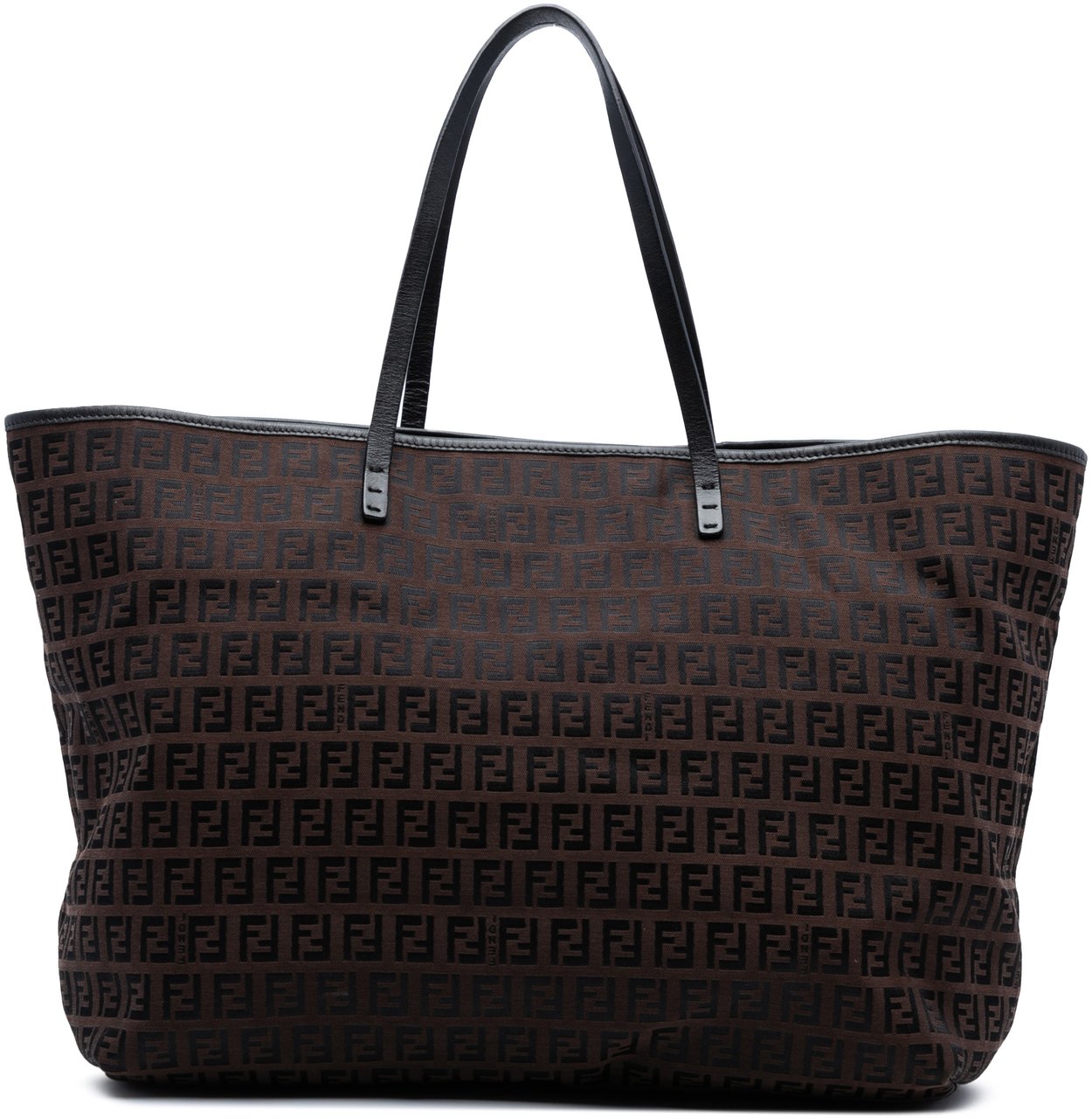 Fendi Medium Zucchino Canvas Roll Tote Bruin
