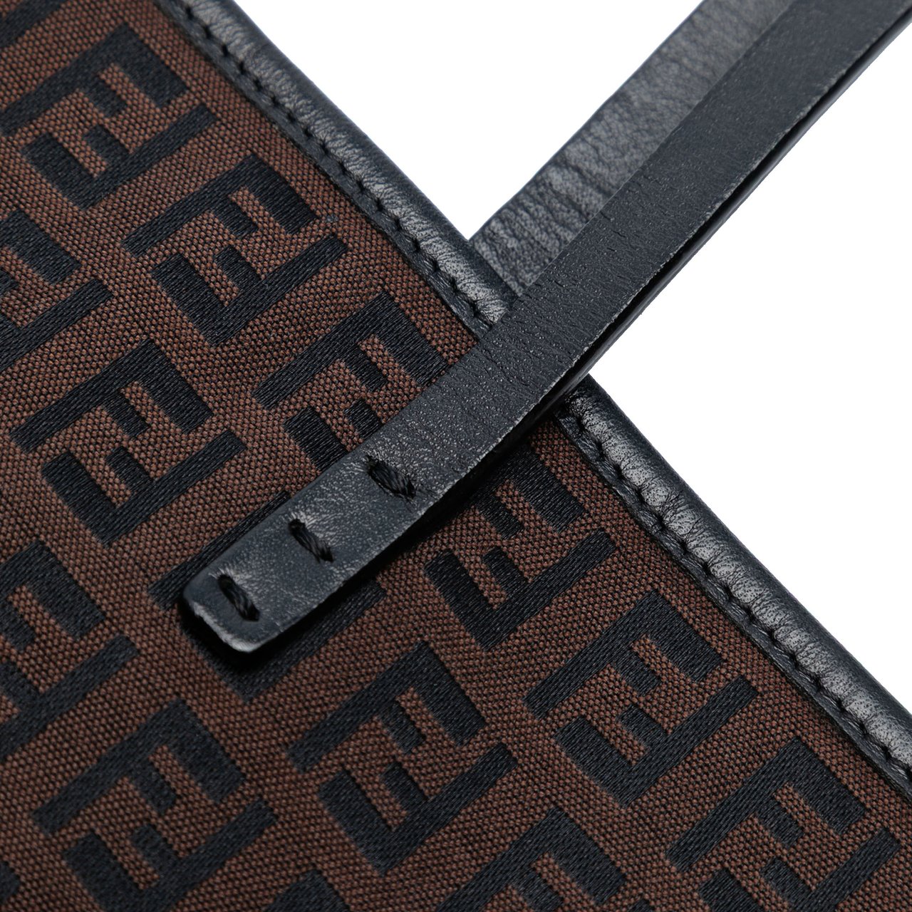 Fendi Medium Zucchino Canvas Roll Tote Bruin