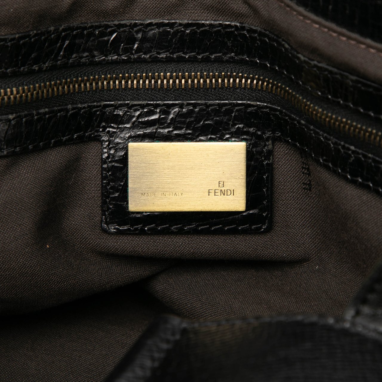 Fendi Leather Etniko Du Jour Handbag Zwart