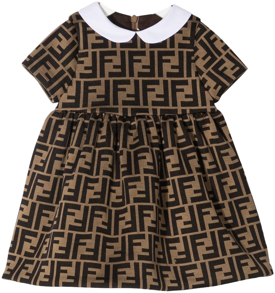 Fendi abito bfem jersey logo brown Bruin