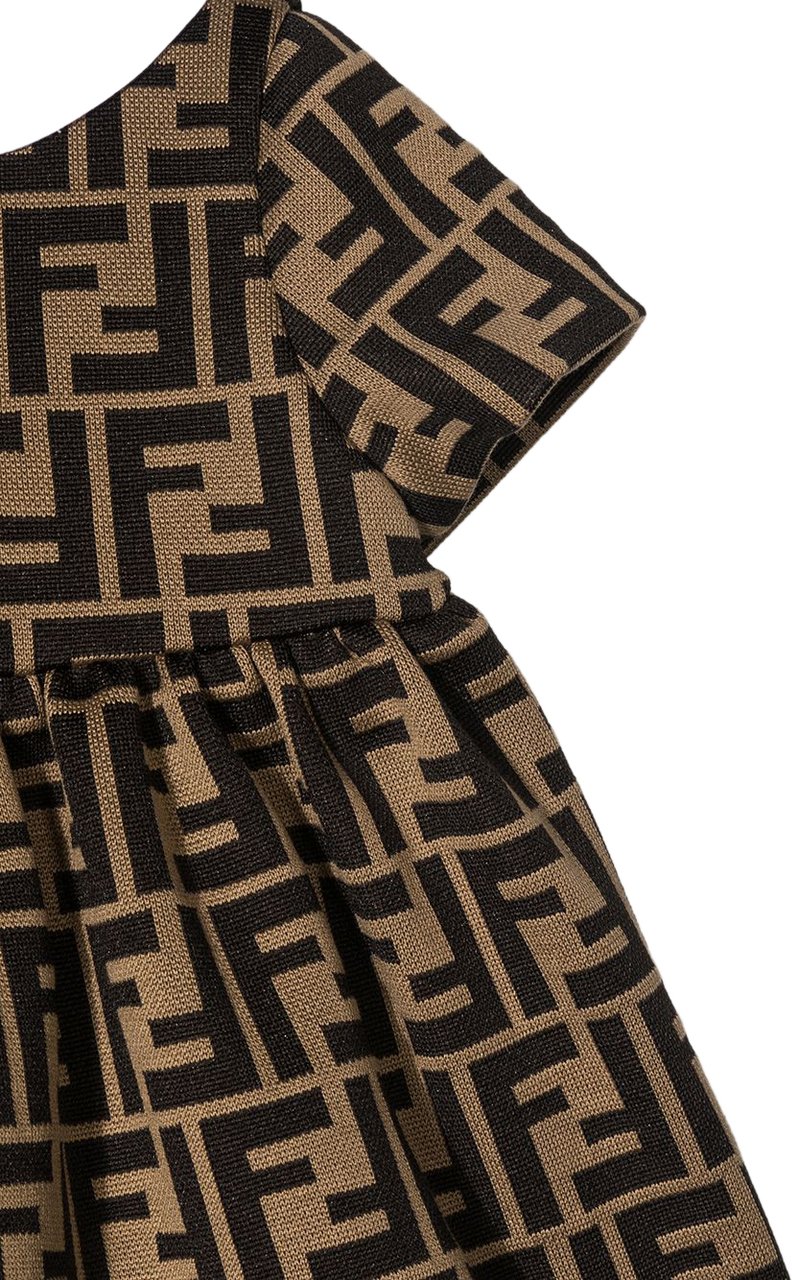 Fendi abito bfem jersey logo brown Bruin
