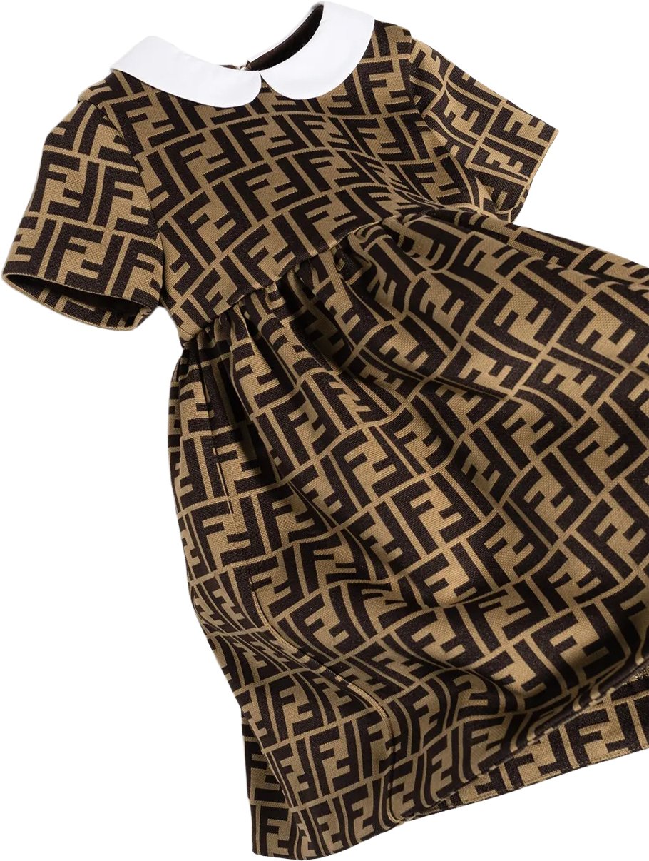 Fendi abito bfem jersey logo brown Bruin