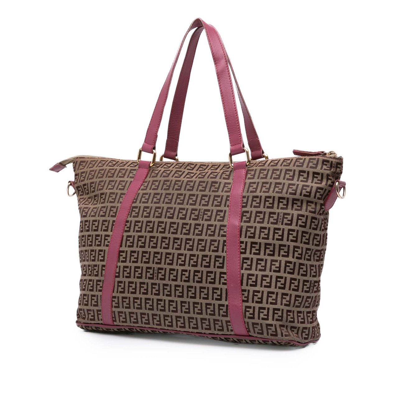 Fendi Zucchino Canvas Superstar Tote Bruin