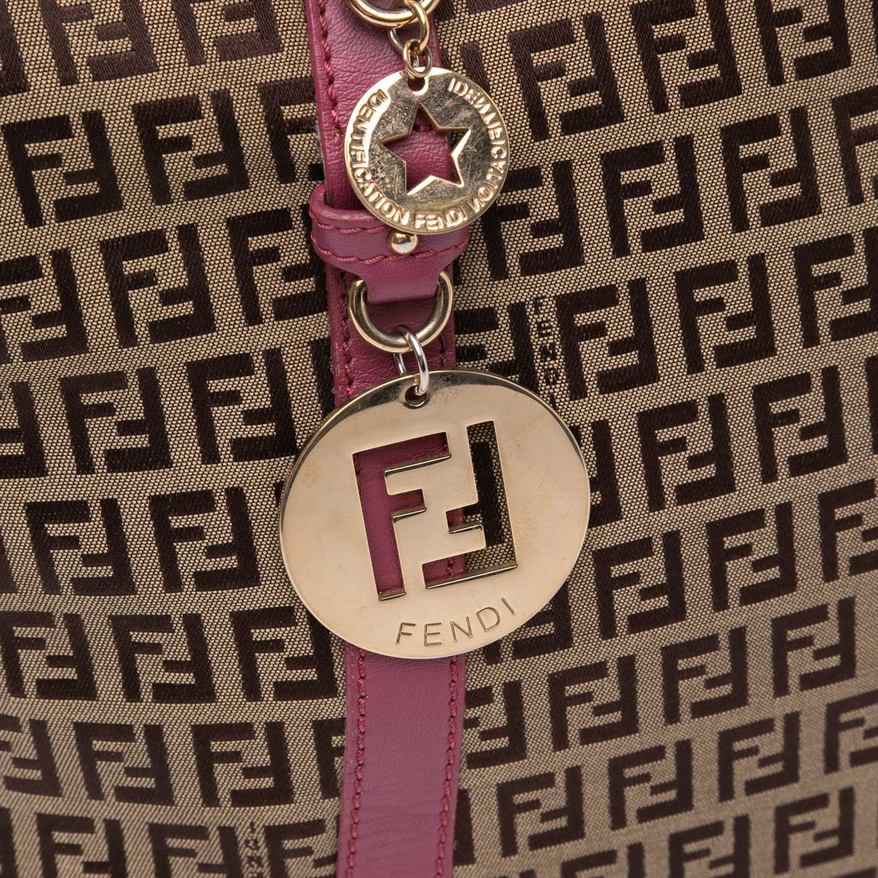 Fendi Zucchino Canvas Superstar Tote Bruin