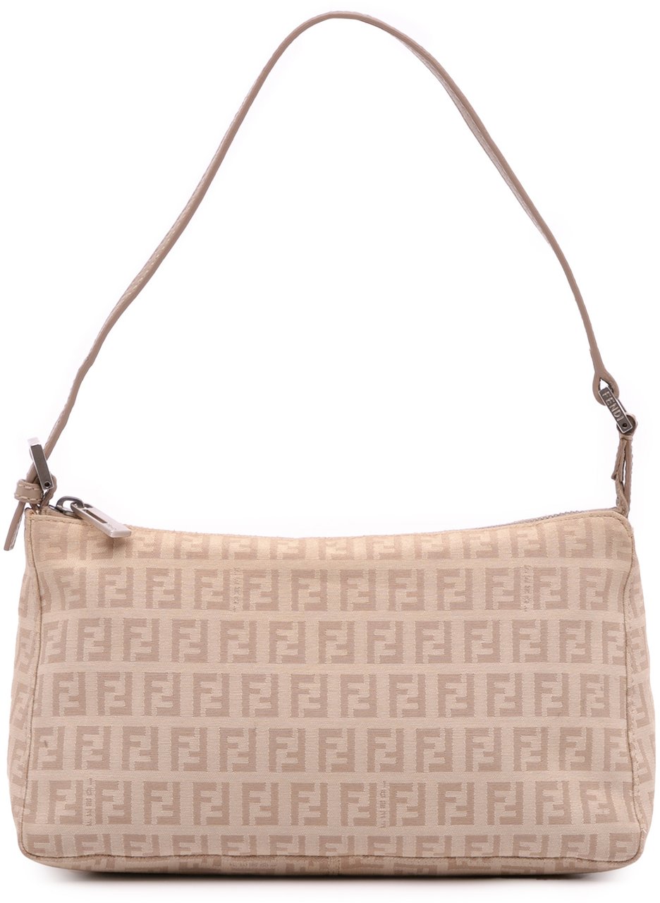 Fendi Zucchino Canvas Pochette Bruin