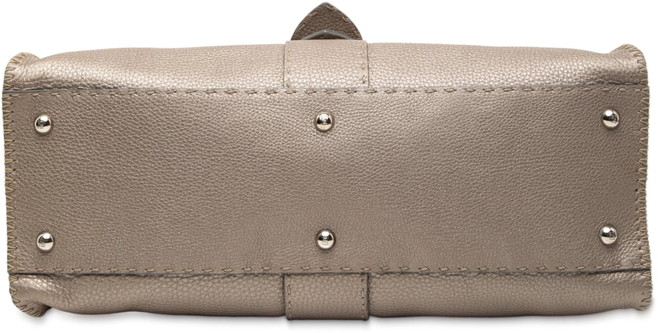 Fendi Leather Selleria Sporty Shoulder Bag Bruin