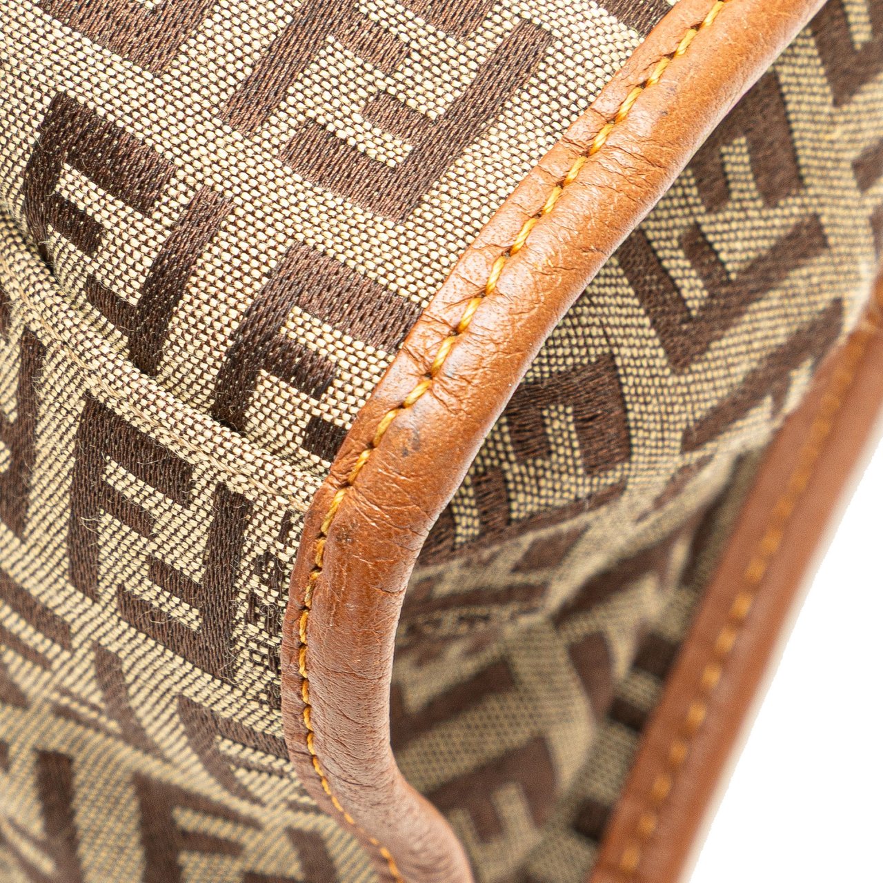 Fendi Zucchino Canvas Handbag Bruin