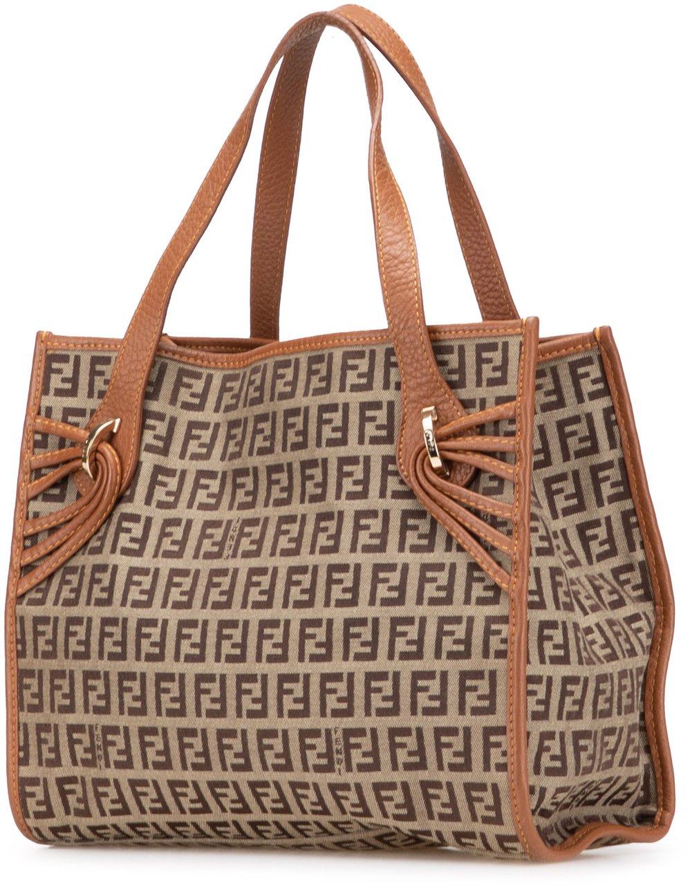 Fendi Zucchino Canvas Handbag Bruin