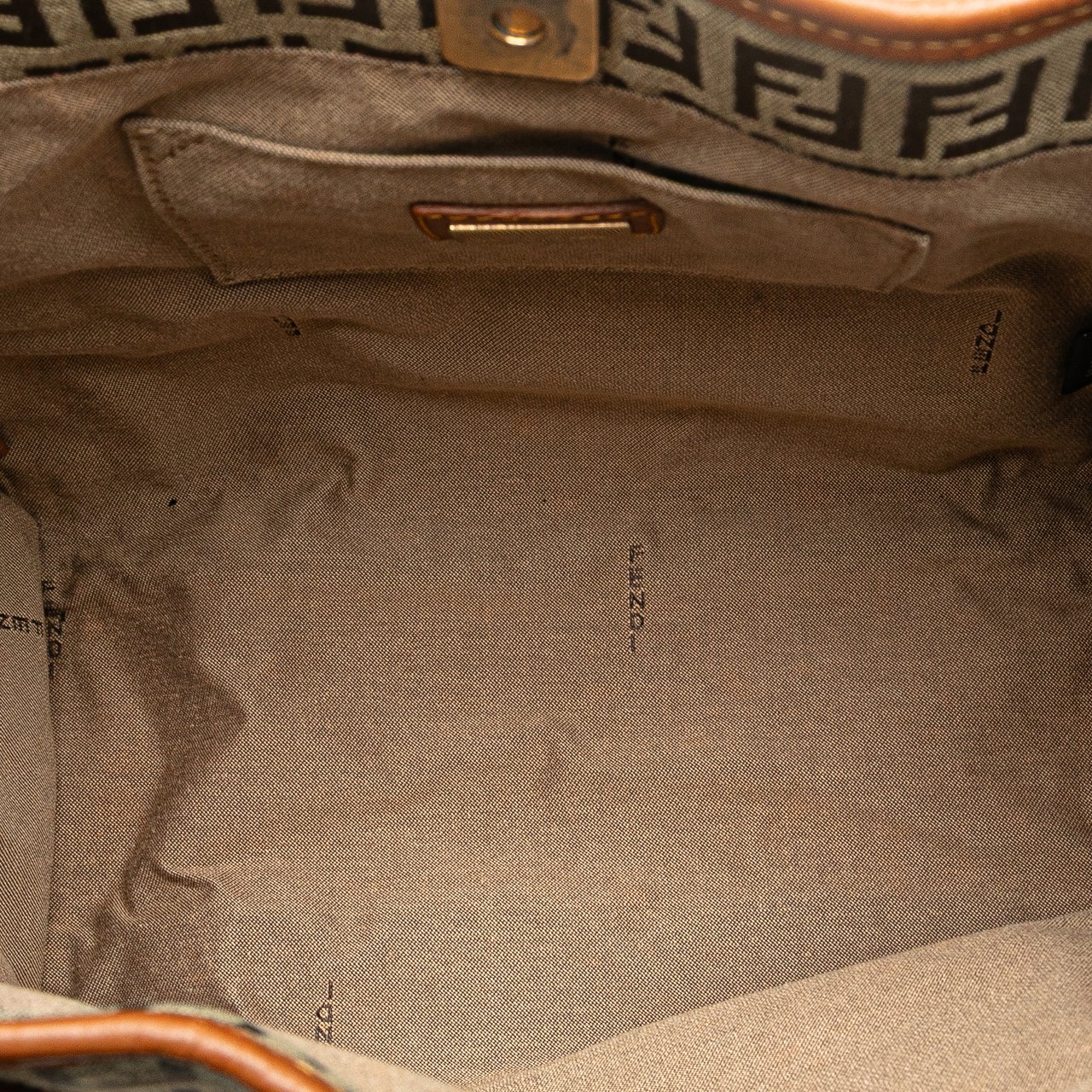 Fendi Zucchino Canvas Handbag Bruin