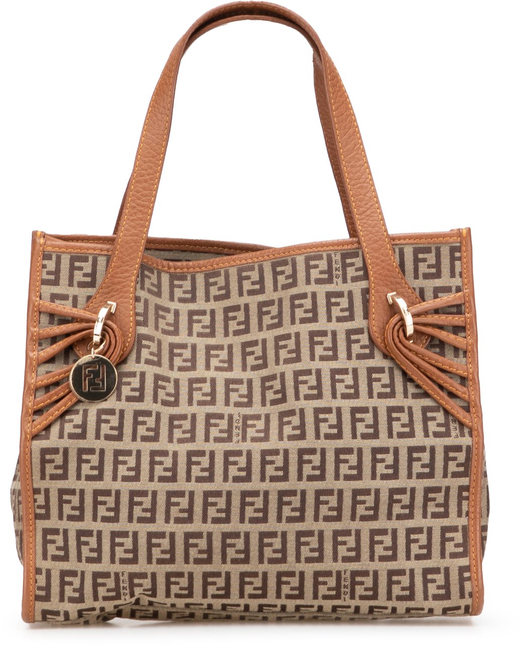 Fendi Zucchino Canvas Handbag Bruin