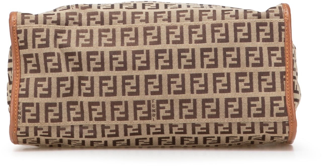 Fendi Zucchino Canvas Handbag Bruin
