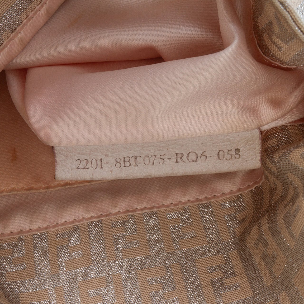 Fendi Zucchino Metallic Canvas Flap Crossbody Goud
