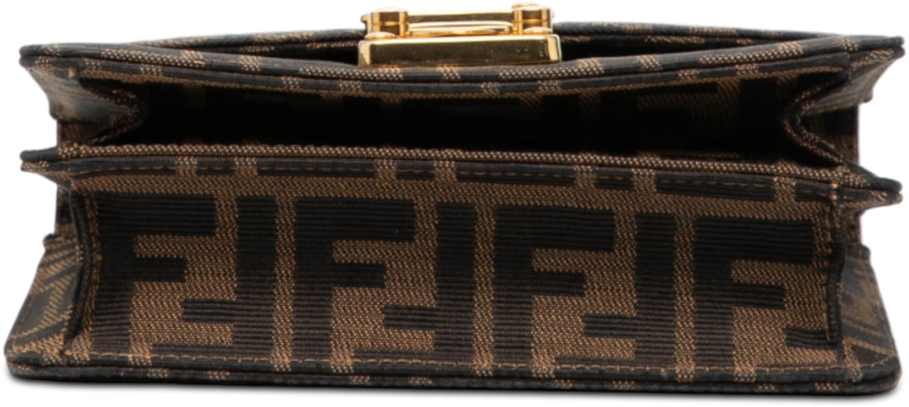 Fendi Zucca Canvas Flap Crossbody Bruin