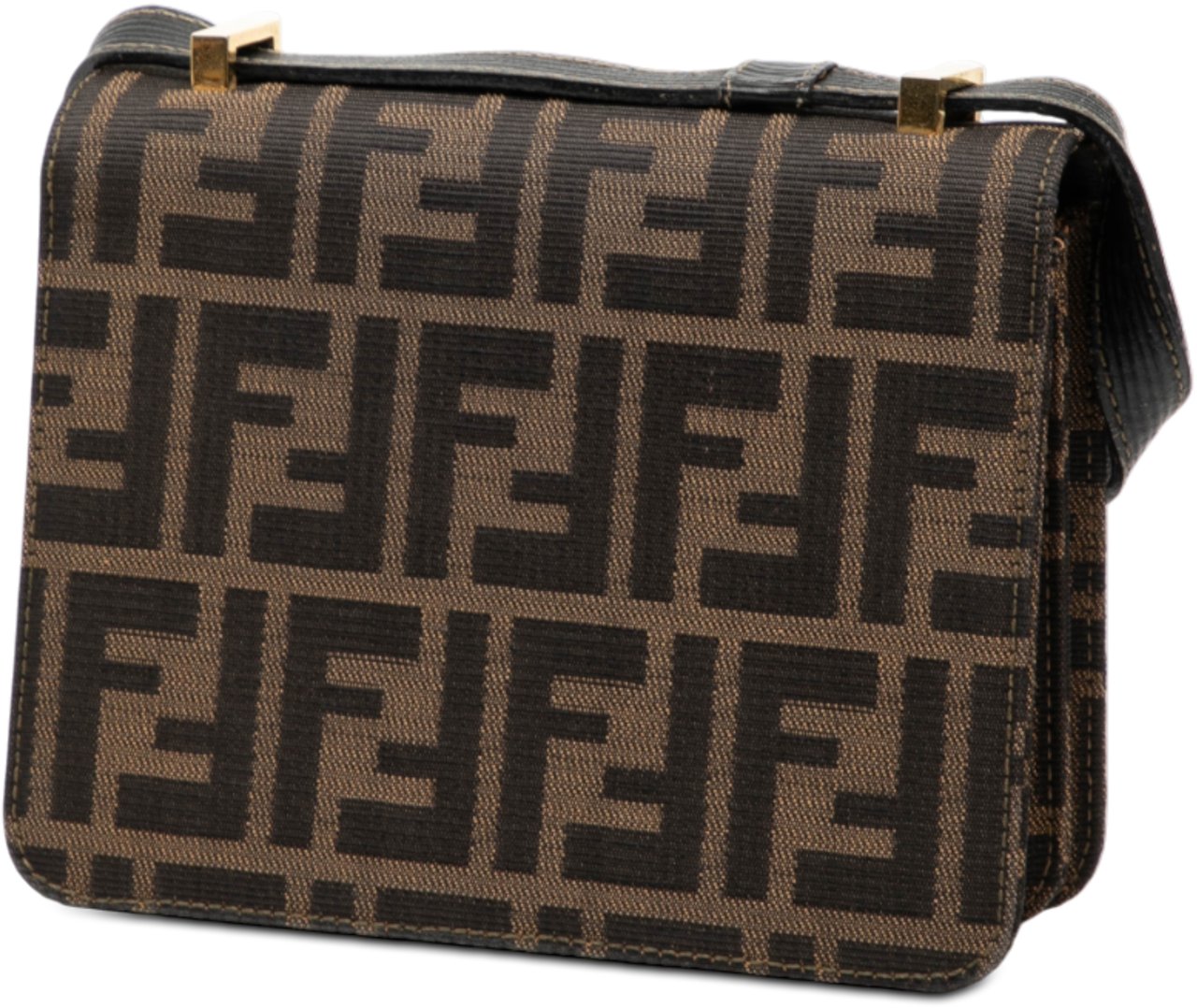 Fendi Zucca Canvas Flap Crossbody Bruin