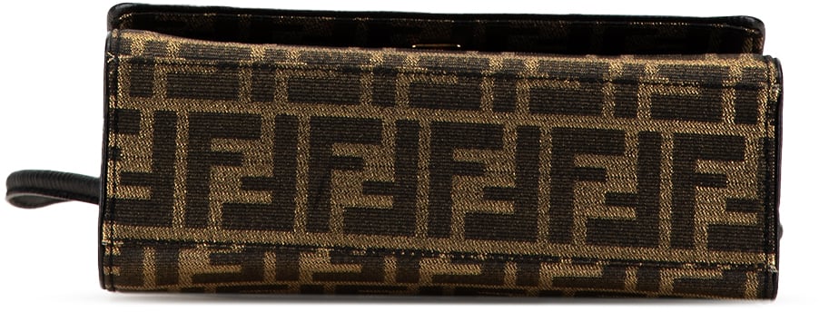 Fendi Zucca Canvas Shoulder Bag Bruin