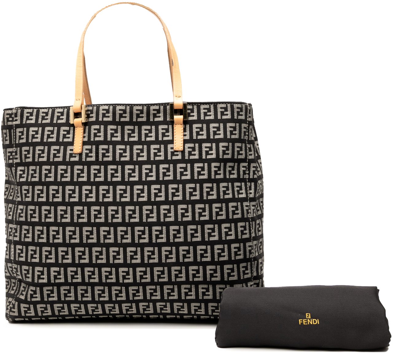 Fendi Small Zucchino Canvas Tote Zwart