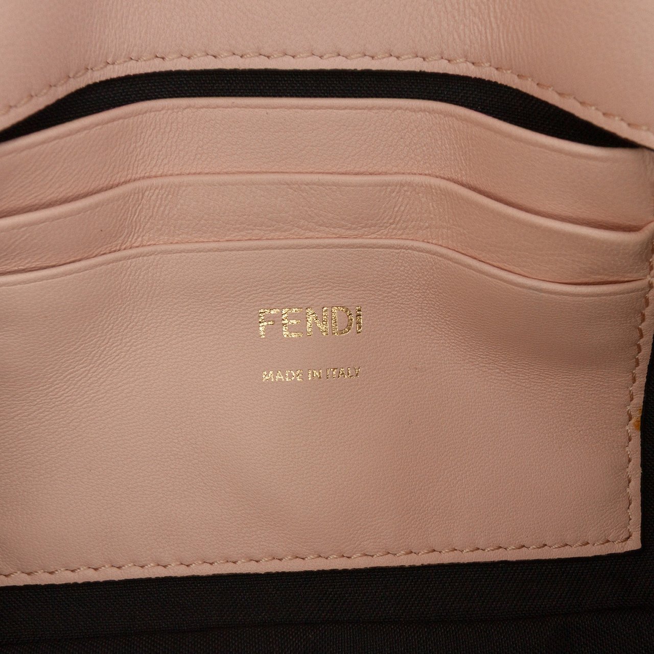 Fendi Mini Bicolor Nappa Apolo Chain Baguette Shoulder Bag Roze