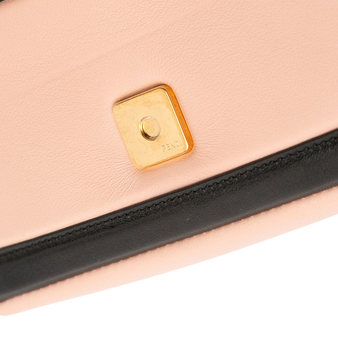 Fendi Mini Bicolor Nappa Apolo Chain Baguette Shoulder Bag Roze