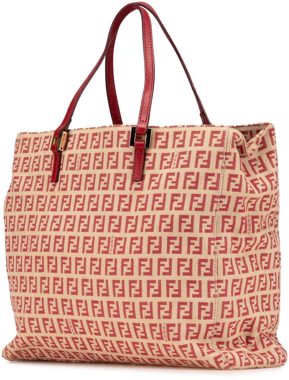 Fendi Zucchino Canvas Tote Bruin
