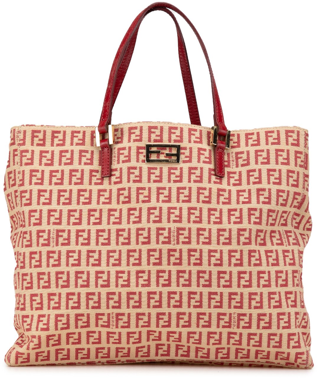 Fendi Zucchino Canvas Tote Bruin