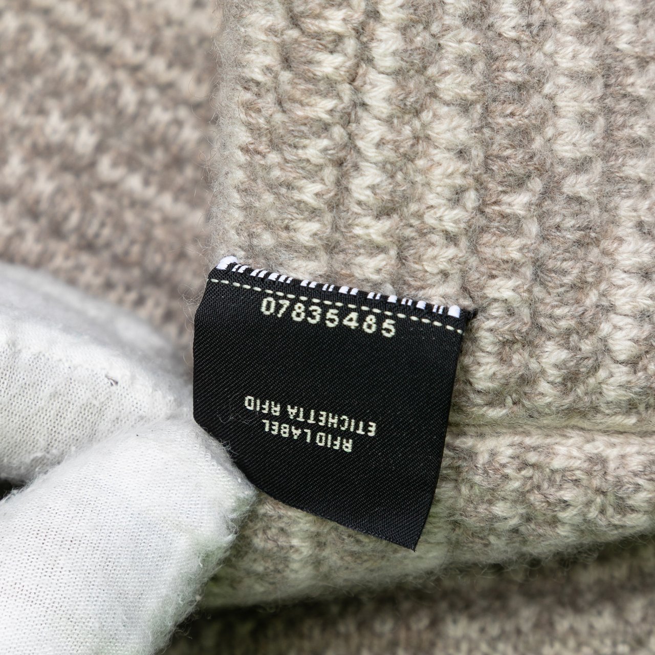 Fendi Large Woven Fabric and Calfskin FF Flat Pouch Grijs