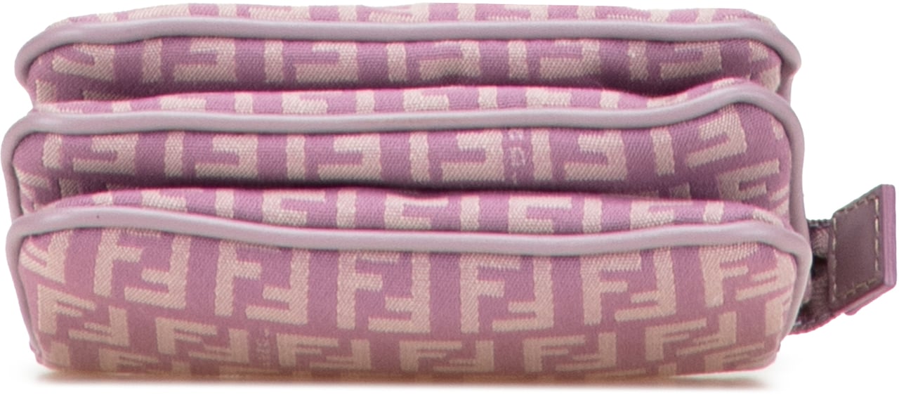 Fendi Zucchino Canvas Coin Pouch Paars