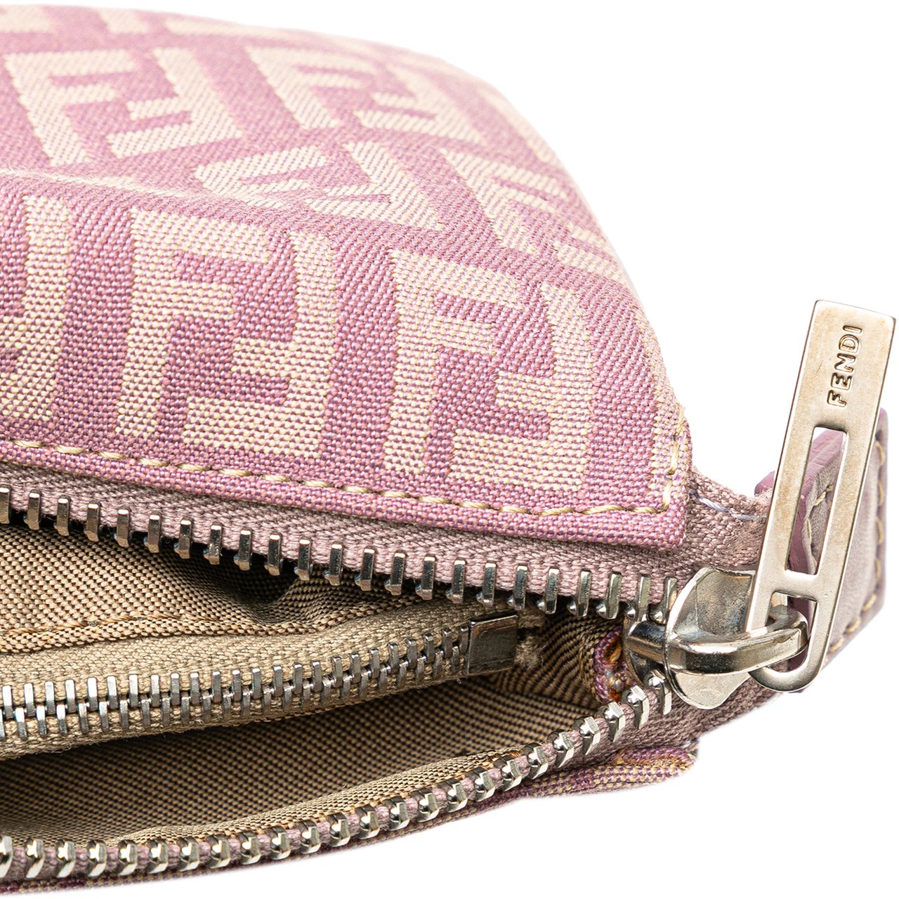 Fendi Zucchino Canvas Coin Pouch Paars