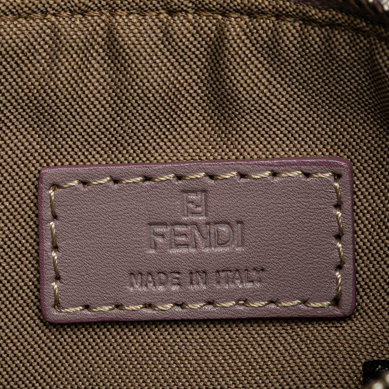 Fendi Zucchino Canvas Coin Pouch Paars