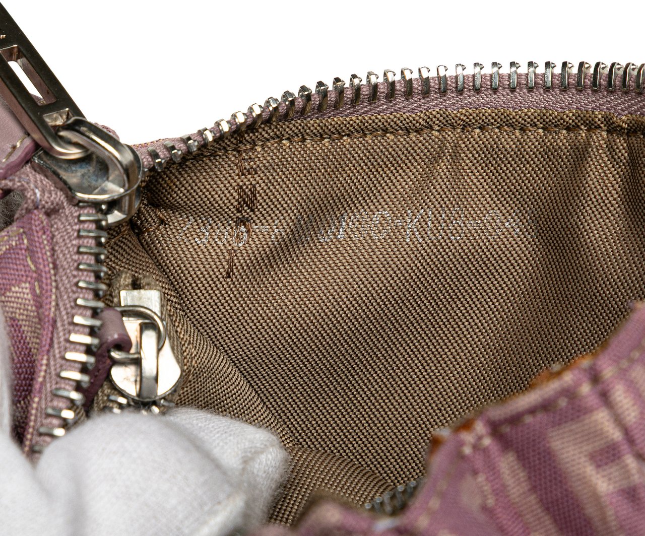 Fendi Zucchino Canvas Coin Pouch Paars