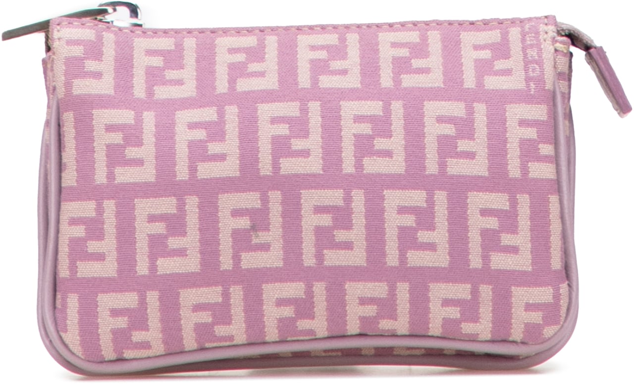 Fendi Zucchino Canvas Coin Pouch Paars