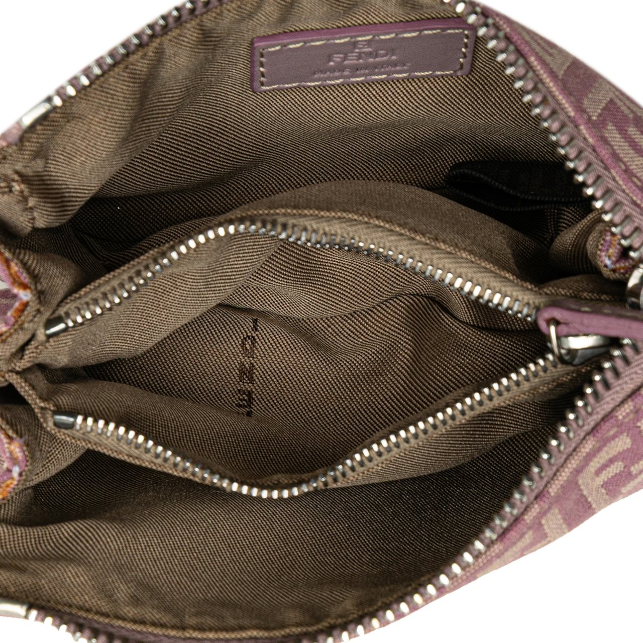 Fendi Zucchino Canvas Coin Pouch Paars