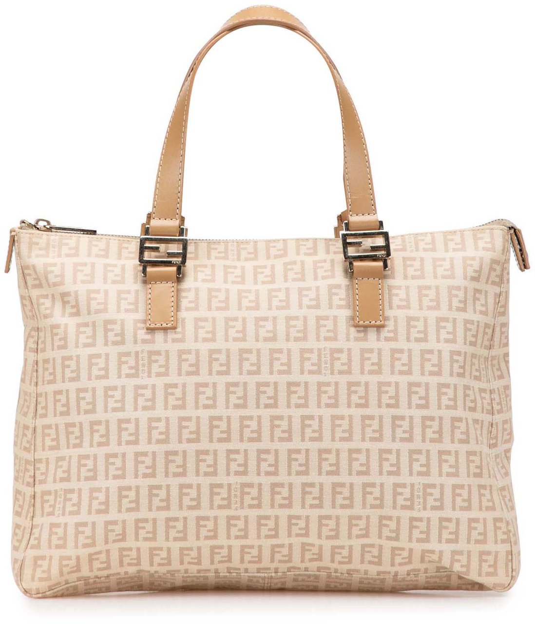 Fendi Zucchino Canvas Tote Bruin