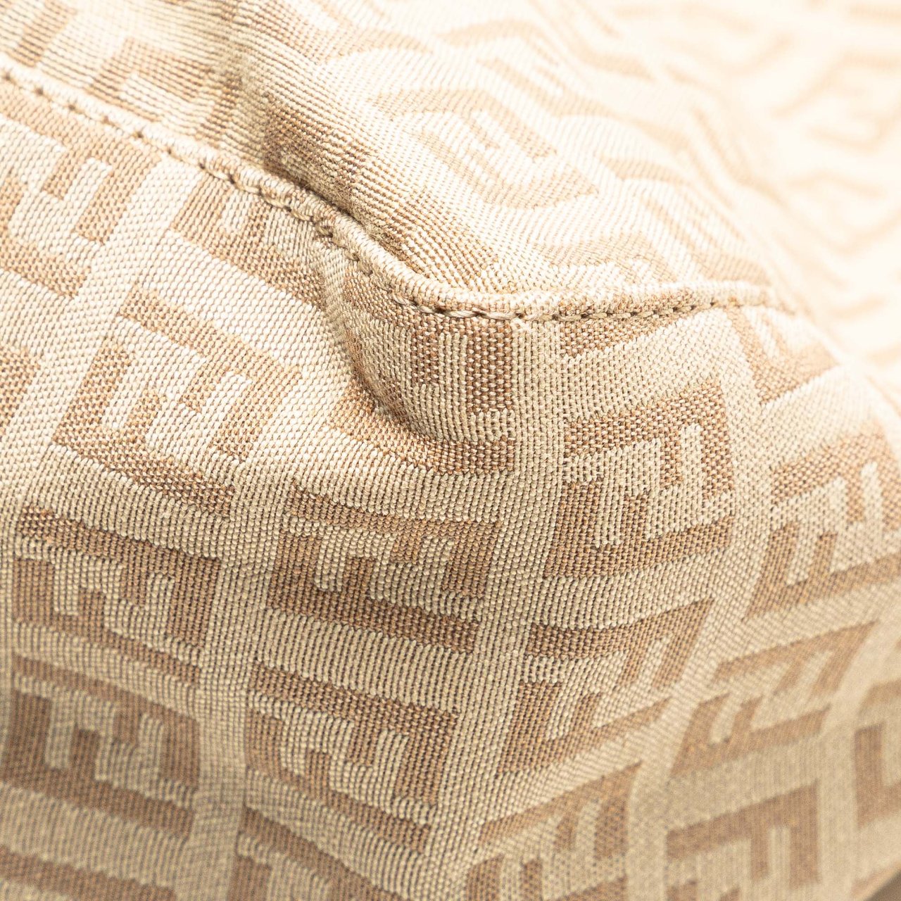 Fendi Zucchino Canvas Tote Bruin