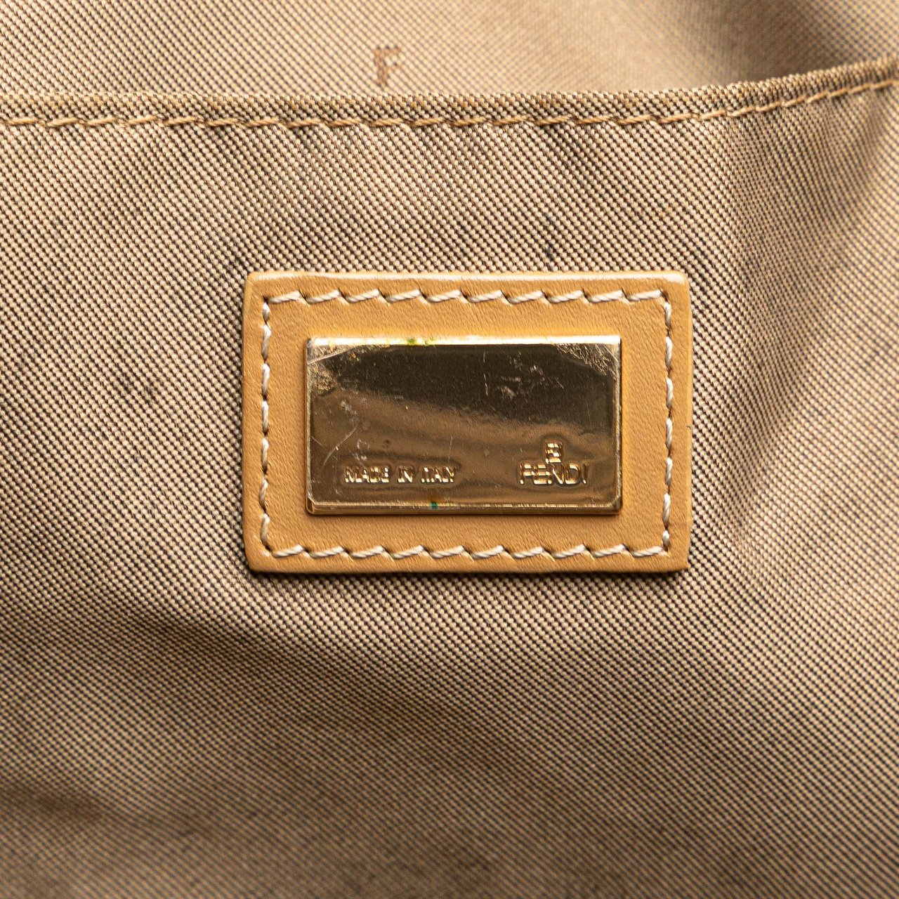 Fendi Zucchino Canvas Tote Bruin