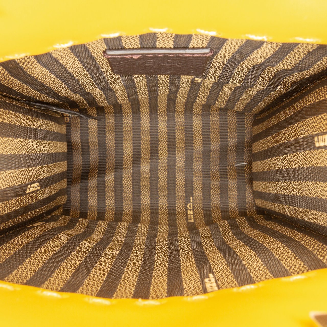 Fendi Mini Leather Sunshine Shopper Tote Geel