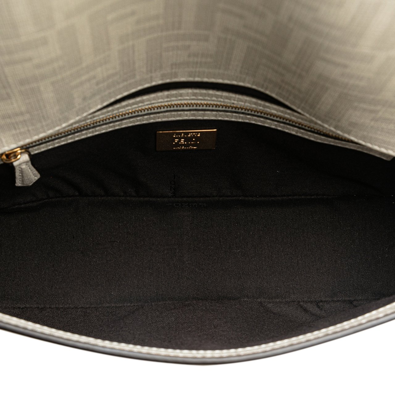 Fendi Zucca Graphic Print Coated Canvas Bikini Girls Baguette Satchel Wit