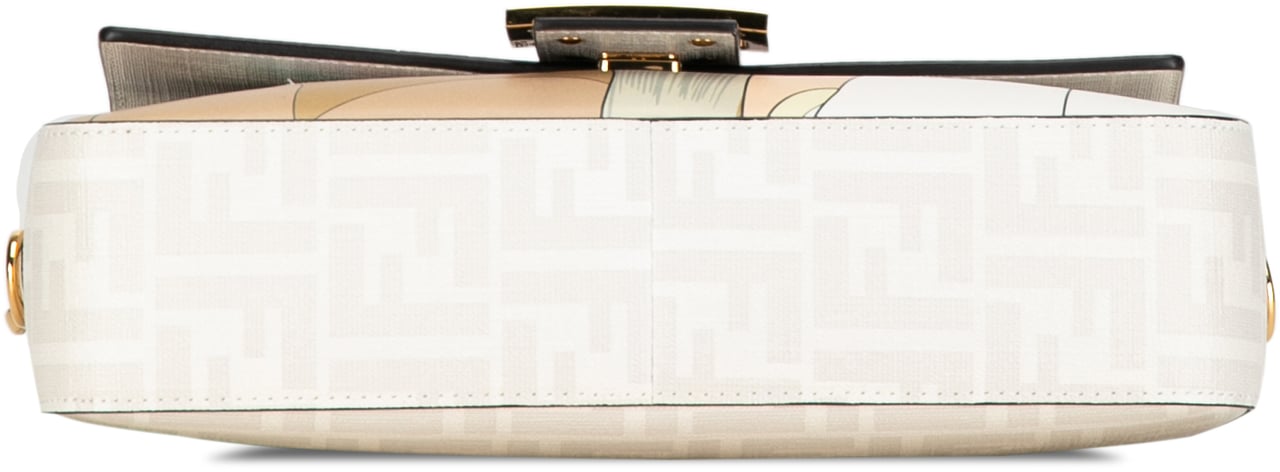 Fendi Zucca Graphic Print Coated Canvas Bikini Girls Baguette Satchel Wit