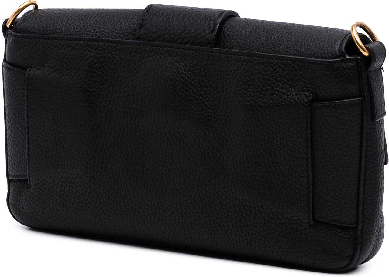 Fendi Leather Selleria Convertible Baguette Satchel Zwart