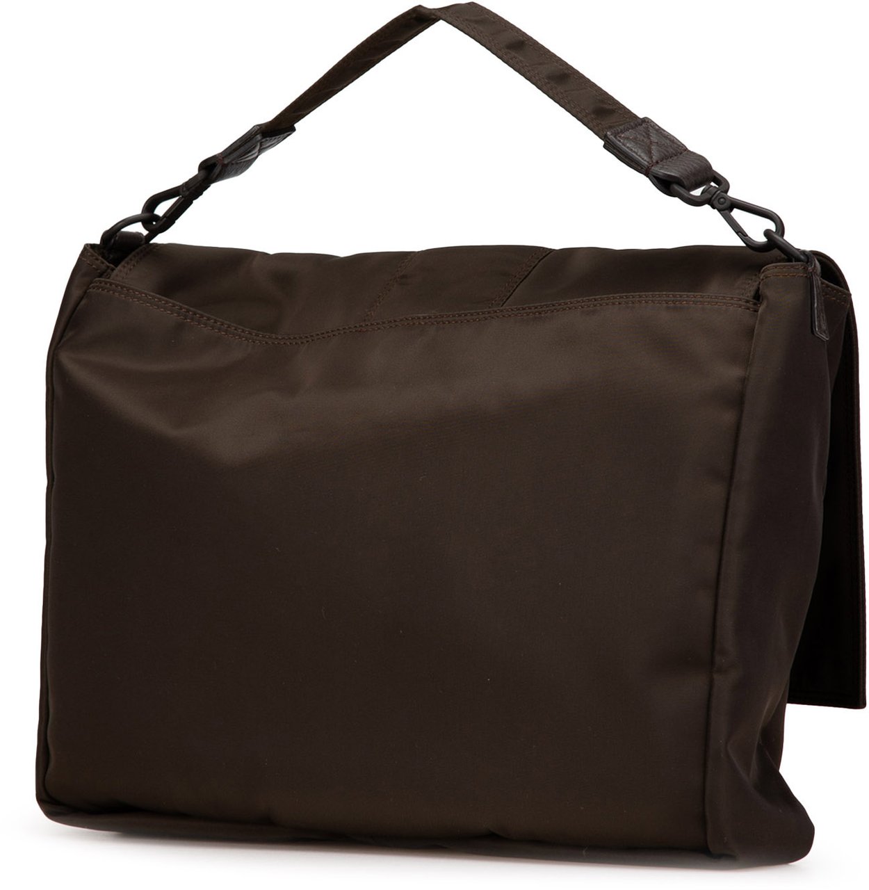 Fendi Large Econyl Nylon Baguette Satchel Bruin