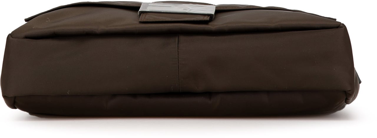 Fendi Large Econyl Nylon Baguette Satchel Bruin