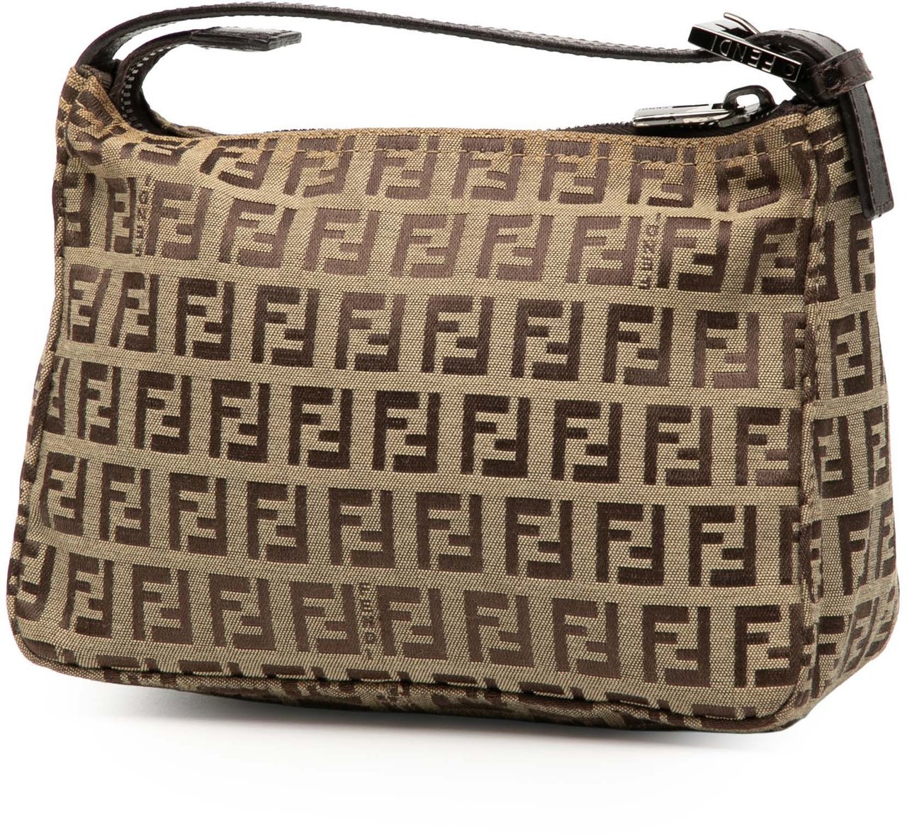 Fendi Zucchino Canvas Handbag Bruin