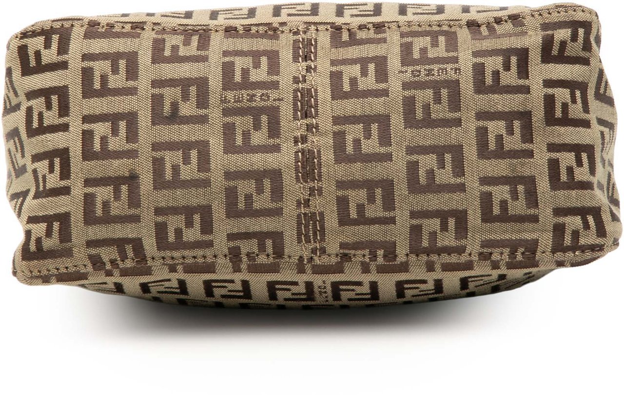 Fendi Zucchino Canvas Handbag Bruin